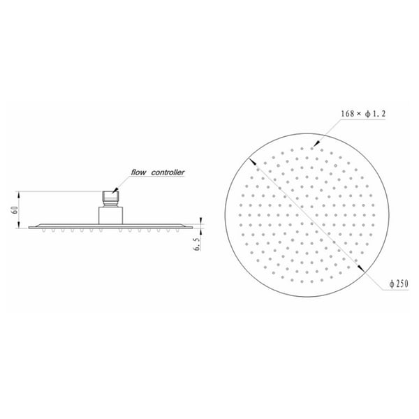 Κεφαλή ντους στρογγυλή Orabella Ø25 cm